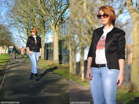 Look of the day: Funny t-shirt, jeans & studded booties lovelystyle (3)