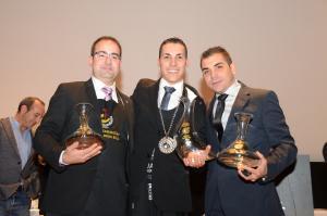 Guillermo Cruz, mejor sommelier de España Los 3 finalistas con sus trofeos