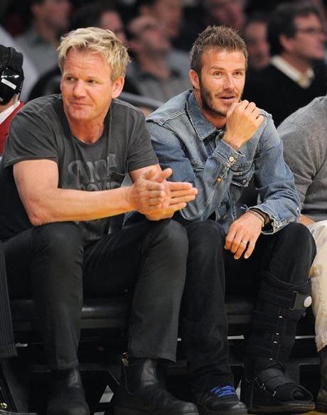 David Beckham y Gordon Ramsey