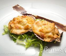 Hacer vieiras rellenas gratinadas paso a paso, de Burruezo congelados.