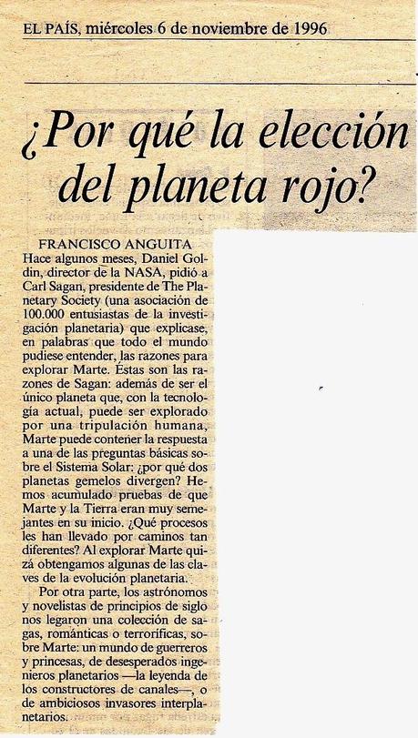 VOLVIENDO LA VISTA A MARTE