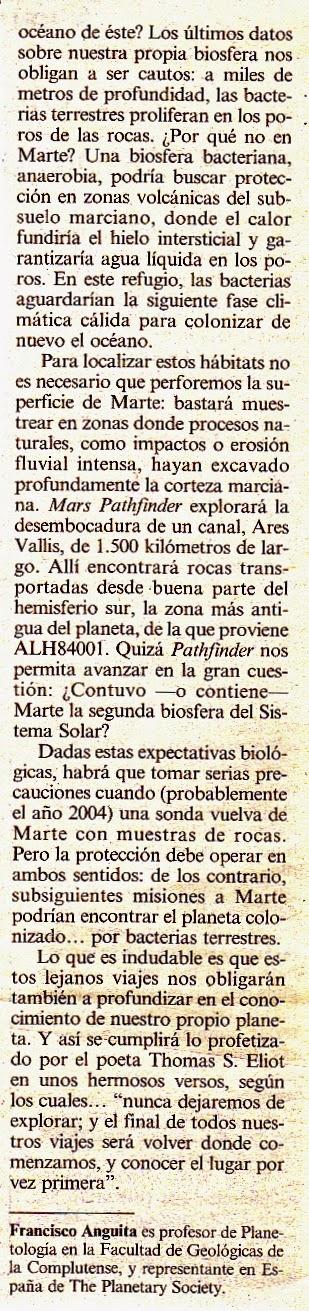 VOLVIENDO LA VISTA A MARTE