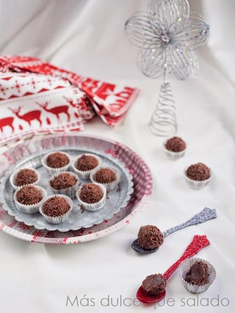 Trufas de chocolate y turrón