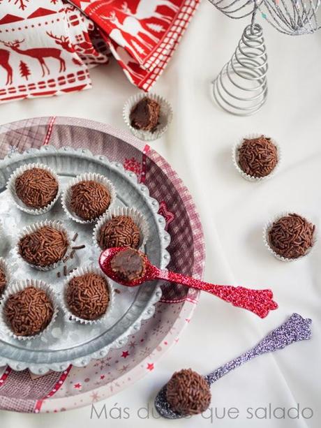 Trufas de chocolate y turrón