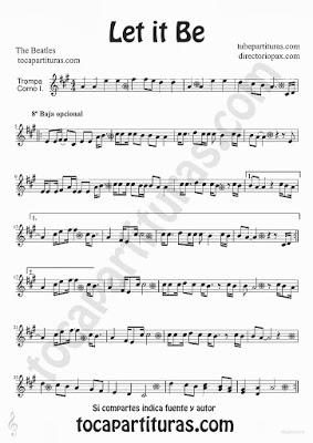Tubepartitura Let it Be de The Beatles partitura para Trompa canción del famoso grupo de Liverpool