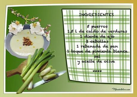 Crema de puerro con crujiente de almendra Crema de puerro con crujiente de almendra