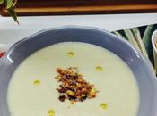 Crema puerro crujiente almendra