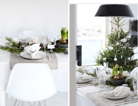 UNA MESA PARA NAVIDAD BLANCA Y NATURAL