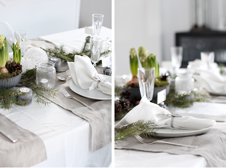 UNA MESA PARA NAVIDAD BLANCA Y NATURAL