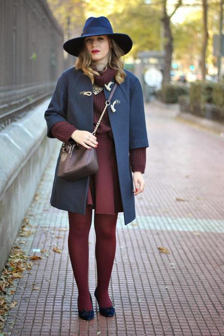 Burgundy and Blue