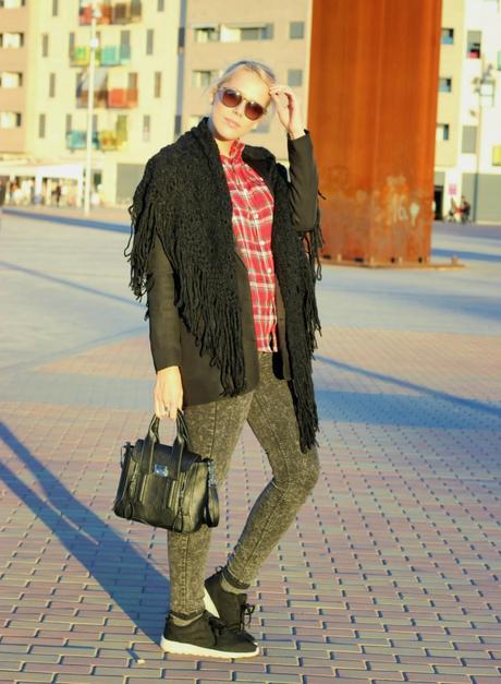 Camisa de leñador y zapatillas