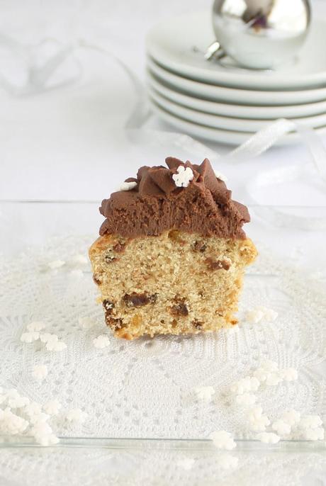 Cupcakes de Higos y Crema Chantilly de Chocolate para Navidad
