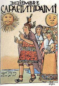 Celebración del Capac Raymi, era liderada por el Emperador Inca. Alusión hecha por Guamán Poma.