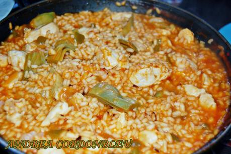 ARROZ CON ALCACHOFAS Y GAMBITAS