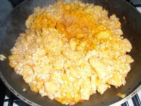 Arroz con rosada y calabacín