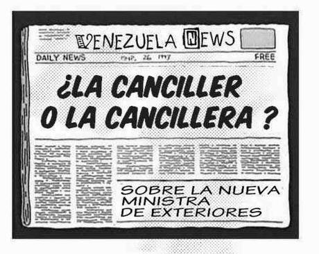 Front page cómic - cancillera Delcy Rodríguez