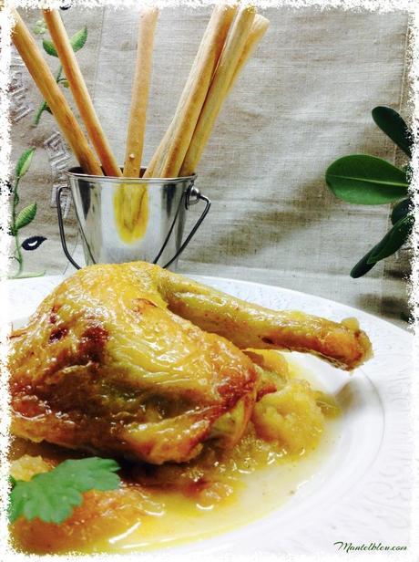 Pollo asado con manzana Pollo asado con manzana