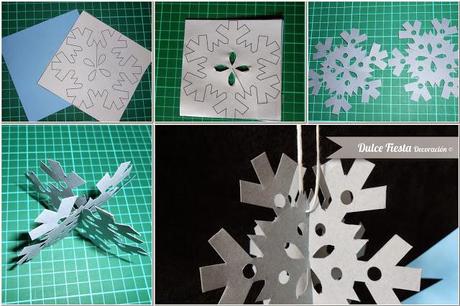 Siete adornos navideños de papel