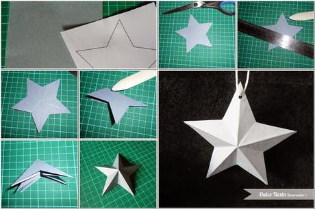 Siete adornos navideños de papel