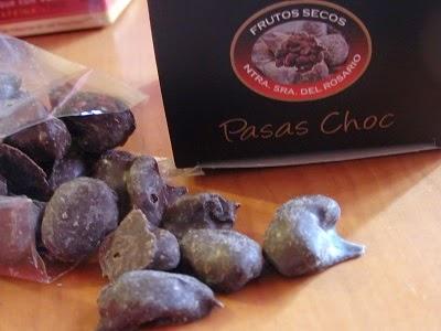 pasas recubiertas de chocolate