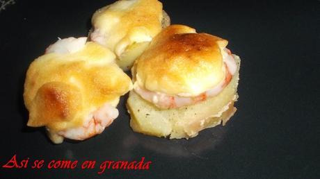 Souffle de patatas, langostinos y alioli {reto #ElAsaltablog invisible}