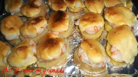 Souffle de patatas, langostinos y alioli {reto #ElAsaltablog invisible}