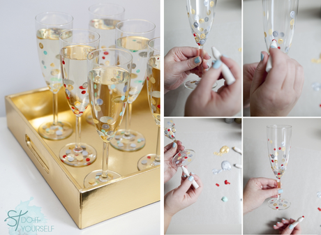 DECORANDO COPAS Y VASOS PARA FIN DE AÑO.