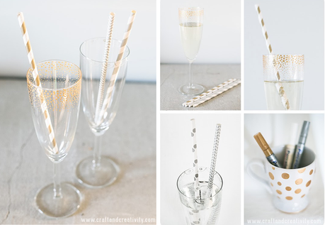 DECORANDO COPAS Y VASOS PARA FIN DE AÑO.