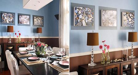 Paredes en celeste y mocca