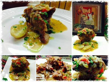 Paletilla de cordero en salsa con chalotas confitadas Paletilla de cordero en salsa con chalotas confitadas