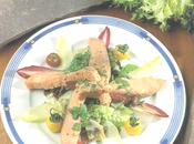 Ensalada templada salmon fresco