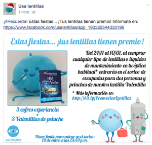 Caso de éxito: cómo hacer un producto divertido, cercano y sin que se note que quieres vender concurso-lentillas. buenas- practicas
