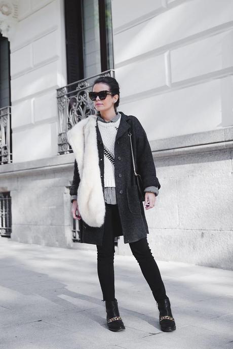 Faux_Fur_Scarf-Miandco_Coat-Plaid_Shirt-Layers-Chained_Boots-Outfits-Street_Style-French_Braid-16