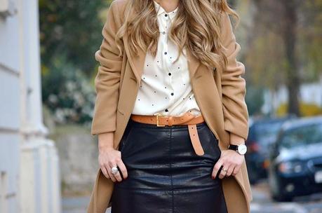 Midi leather skirt