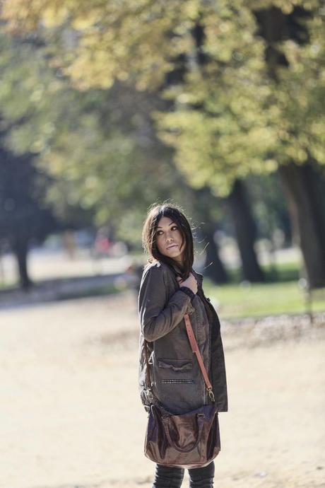 street style barbara crespo hake jacket military the corner shop slip on fashion blogger outfit blog de moda