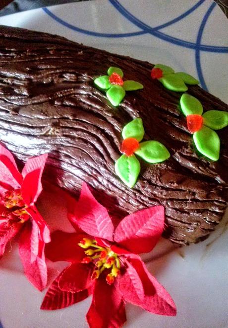 Tronco de Navidad Relleno de Nata