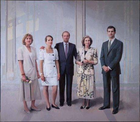  Antonio López: 'La familia de Juan Carlos I', óleo sobre lienzo 3 x 3,39 m. Imagen obtenida de la web de Patrimonio Nacional.