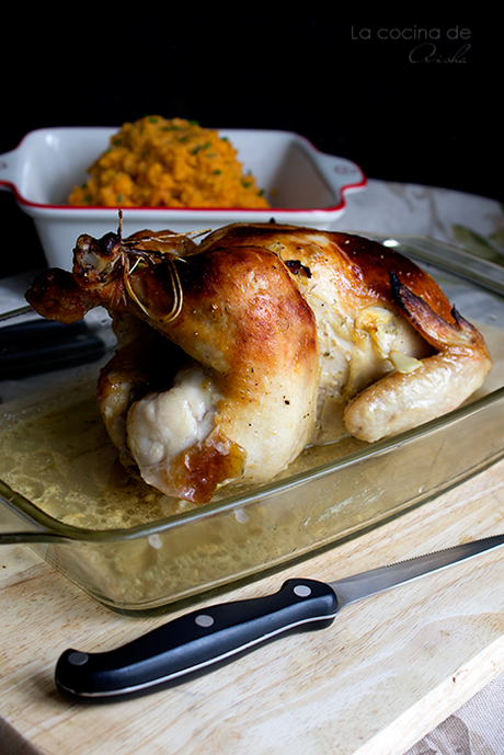 pollo-horno-mostaza-ajo-pure-boniato-menta