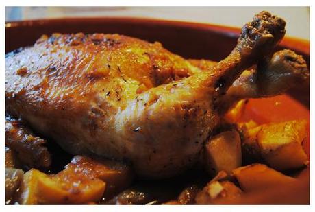 Pollo relleno al horno