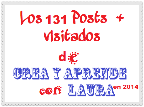 Los 131 posts más visitados en Crea y aprende con Laura en 2014