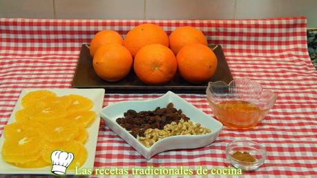 Naranjas con nueces y miel