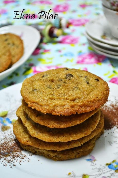 Galletas de azúcar moreno con chips de chocolate... ¡¡Y feliz año!!