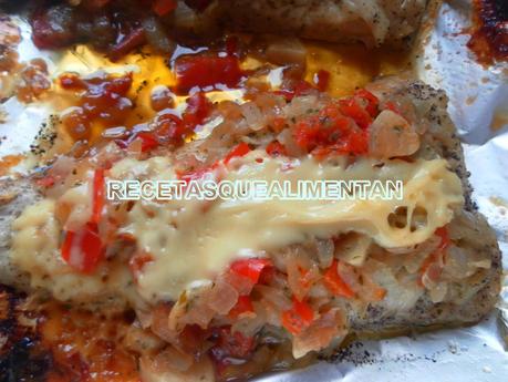 MERLUZA EN PAPILLOTE AL HORNO