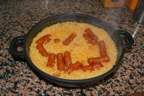 Arroz con chistorra paso 5