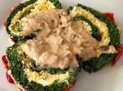 Tronco espinacas piquillos salsa setas membrillo