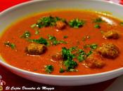 Sopa pimiento tomate albondiguillas