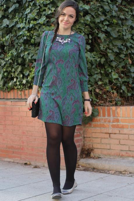 Paisley silk dress.