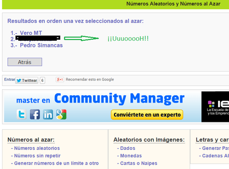 ¡Y los ganadores son…! ¡Y los ganadores son…!