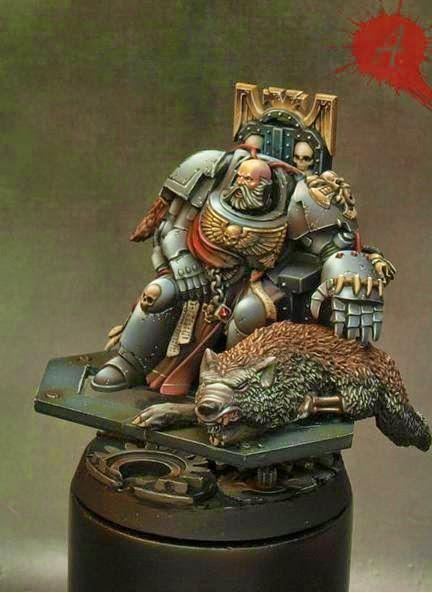 Exterminador Lobo Espacial en el trono,por Arsies