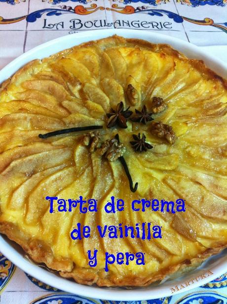 Tarta De Crema De Vainilla Y Pera